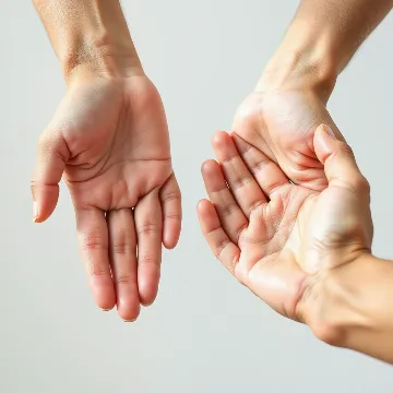 Zwei Hände halten sich gegenseitig, symbolisieren Unterstützung und Gemeinschaft für Menschen mit Gelenkschmerzen