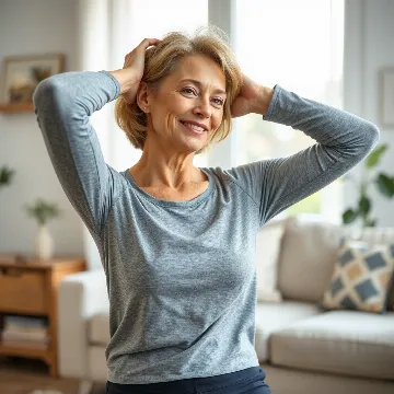 Frau macht sanfte Dehnübungen für Gelenkschmerzen