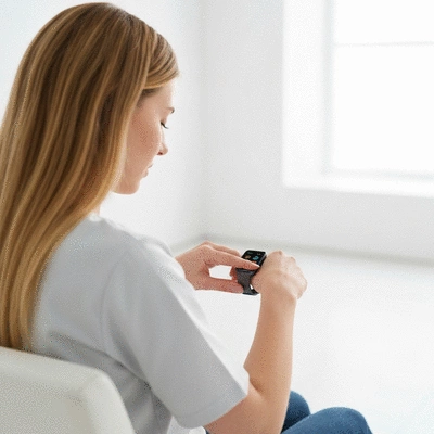 User checking health indicators