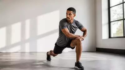 User performing stretching exercises before sports
