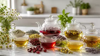 Various herbal teas being prepared