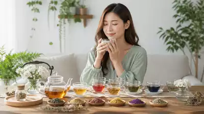 User enjoying various herbal teas