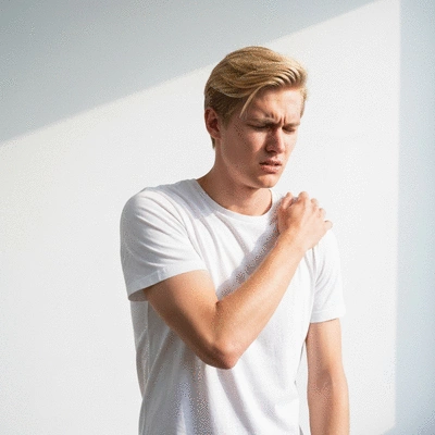 User experiencing frozen shoulder