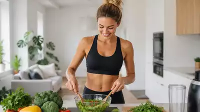 Lifestyle image depicting healthy eating and exercise